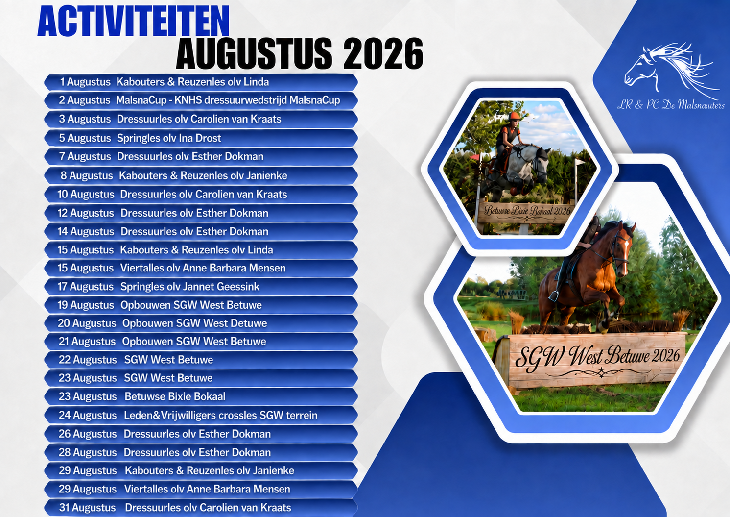 Activiteiten Augustus 2026